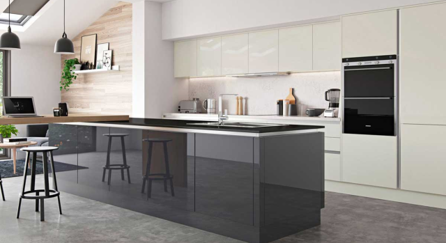 kitchens in portglenone, antrim, ballymena by 5 star kitchens - phoenix - gloss metallic - true handleless 